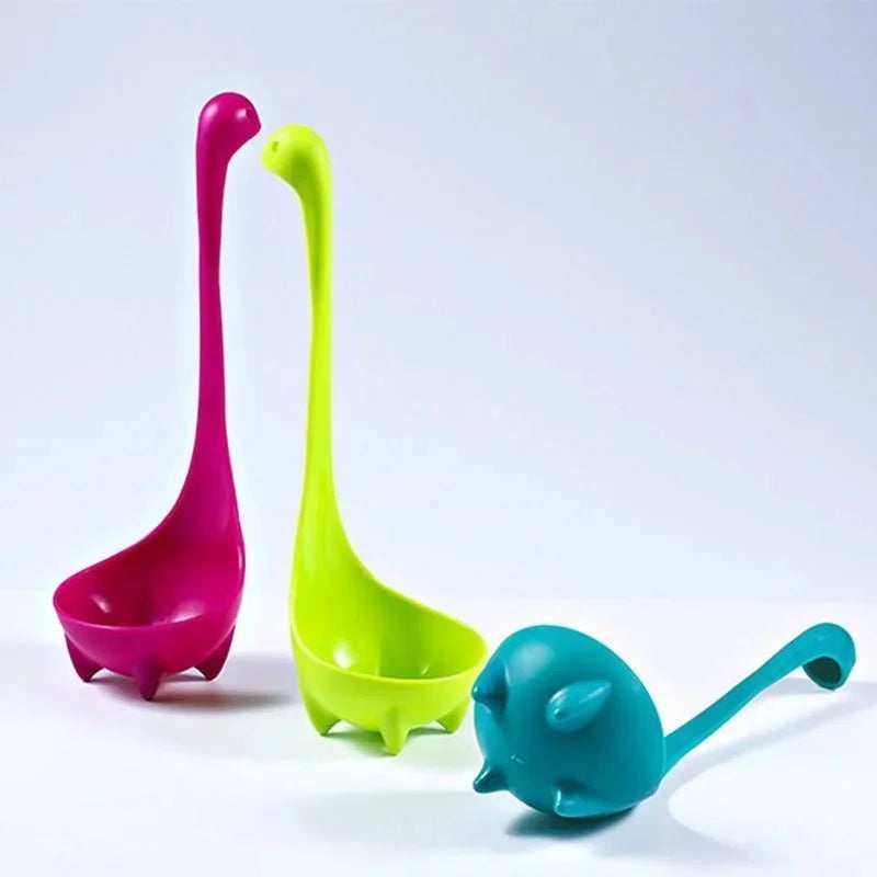 Soup Ladle Gadgets Cute Loch Ness Monster Soup Ladle Large Soup Ladle Long Handle Can Stand Creative Serving Spoon Kitchen Tools