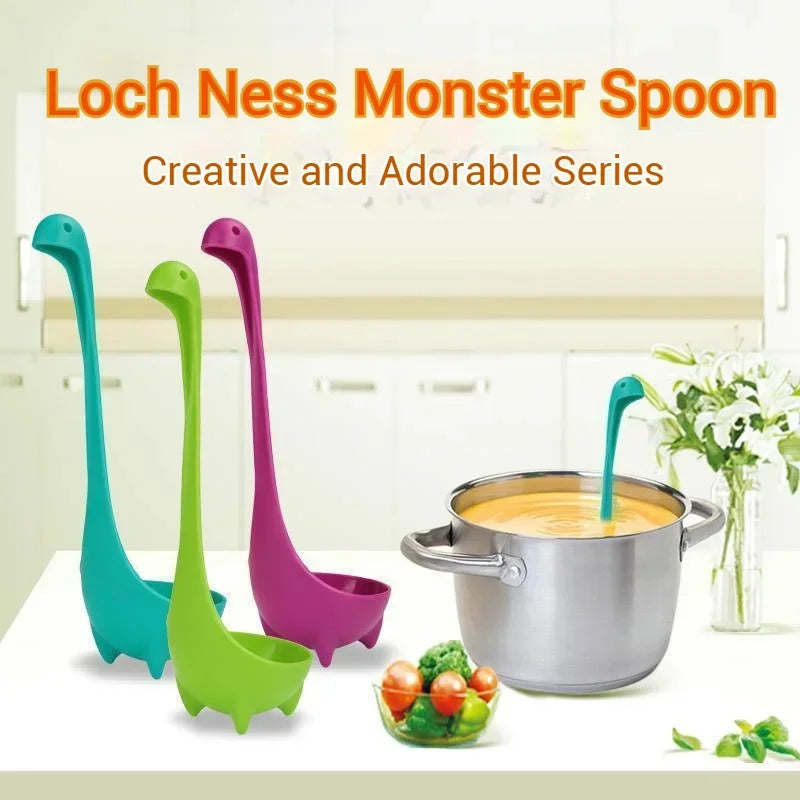 Soup Ladle Gadgets Cute Loch Ness Monster Soup Ladle Large Soup Ladle Long Handle Can Stand Creative Serving Spoon Kitchen Tools